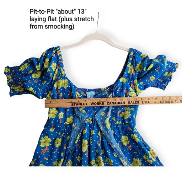 Draper James Blue Mini Dress XS - Polka Dot Floral Style - Picture 11 of 16